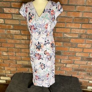 Lavender Floral Midi Dress New York & Company